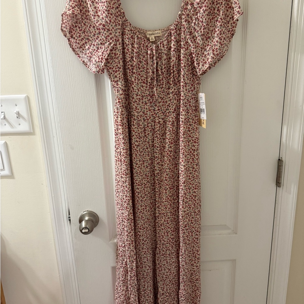 Rewind Red and Blue Floral Dress